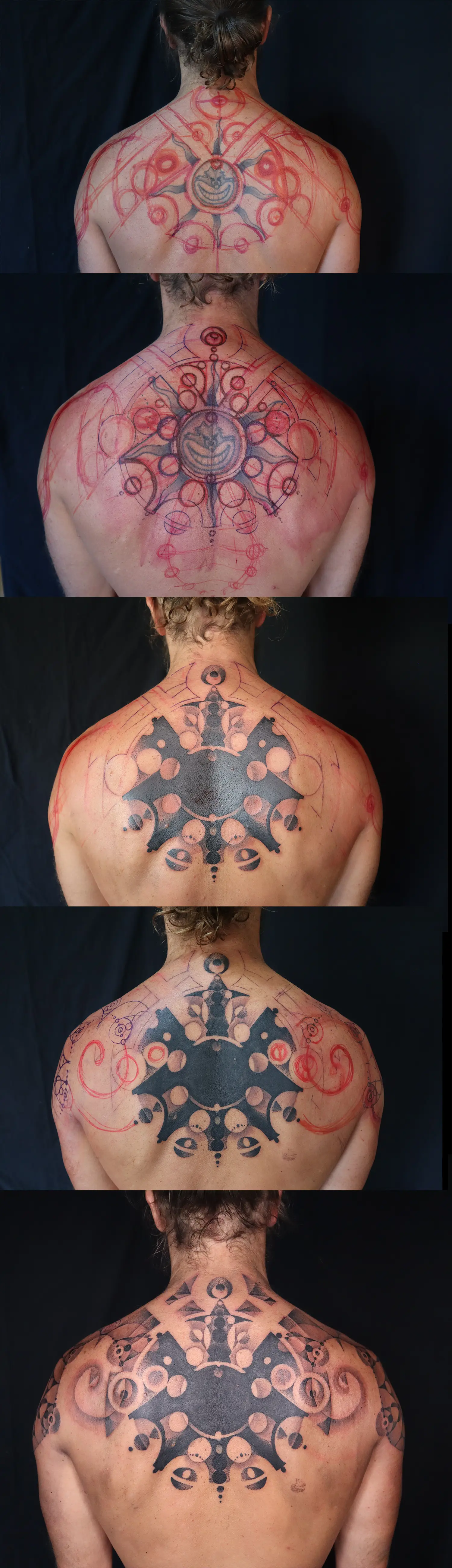 Cover-up and continuation work process over time