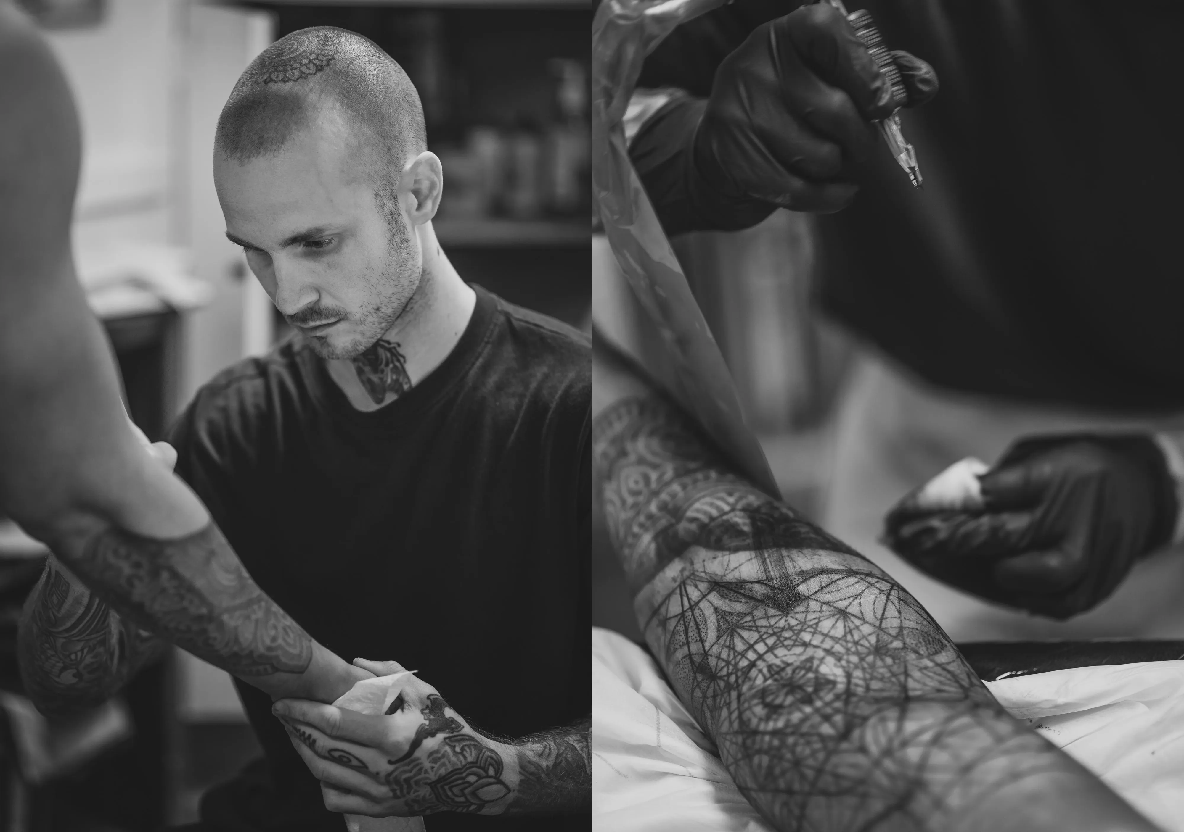 Mark working in studio